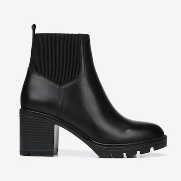Naturalizer $149 Verney Leather Black Bootie Block Rubber Heel Shoes Size 11 New - Picture 2 of 11